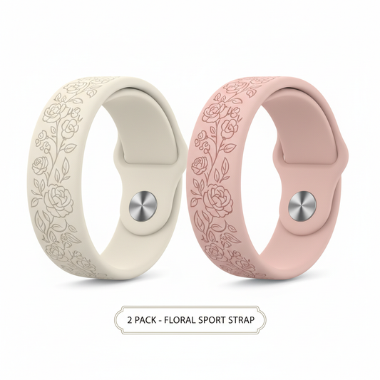 2 Pack Flower Engraved Sport Strap